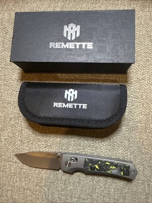 REMETTE Aurora Folding Knife 3'' Satin Bohler M390 Steel Blade Titanium/CF Handle