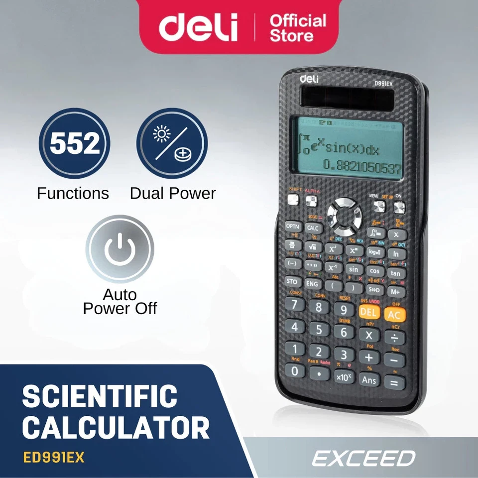 Deli Scientific Calculator 991EX 552 Functions 10+2 Display Dot - Image 2 of 4