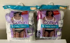 2 Pk / 10 Pair Hanes Womens Breathable Cotton Tagless Hipsters Size 6 / Medium