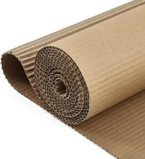 Henoyso Corrugated Cardboard Roll 20 x 120 Inches Single Face B Flute Brown 