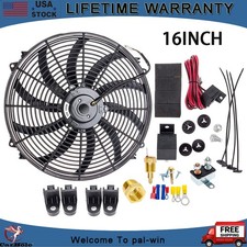 16inch Electric Radiator Cooling Fan Thermostat Kit Reversible Push 12v 3500 Cfm