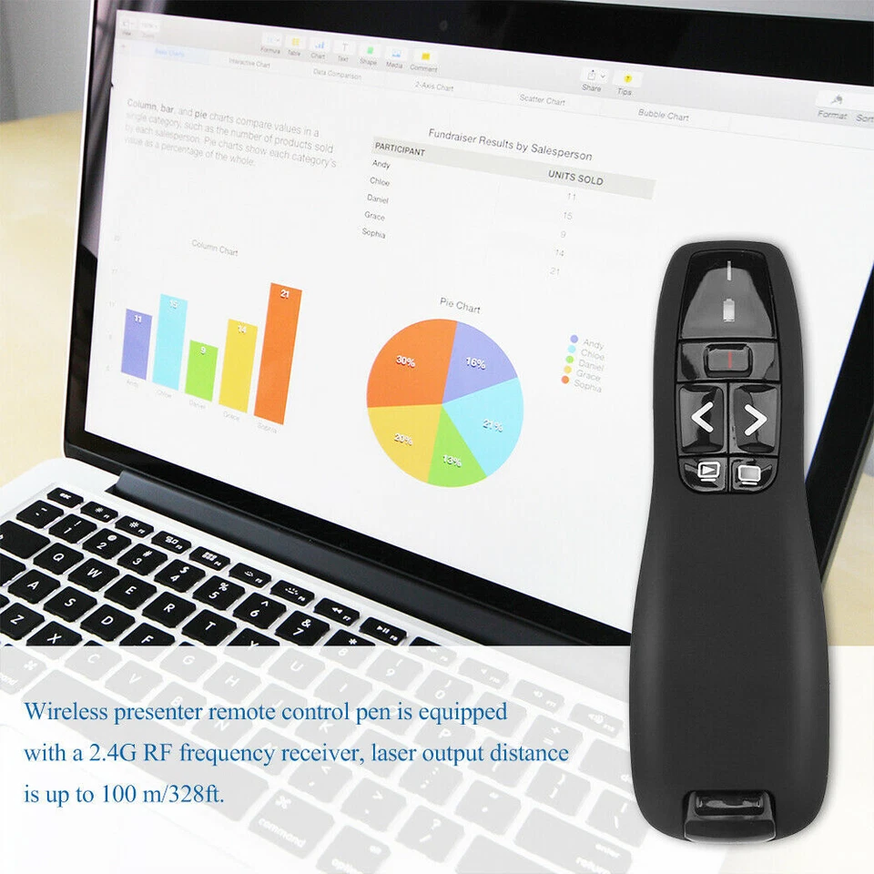 Power point Presentation Remote Wireless USB PPT Presenter Laser Pointer Clicker - Image 4 of 4