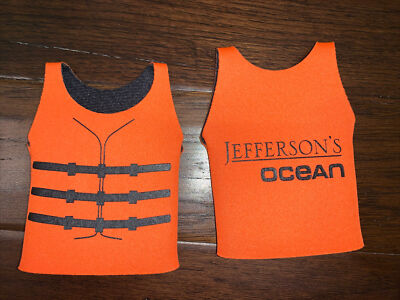 Jefferson's Ocean bourbon Life Vest Beer Koozie/cooler- New!