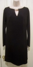 Vince Camuto woman's Black Size 4 Knee Length Long Sleeve Dress Back Zip NEW