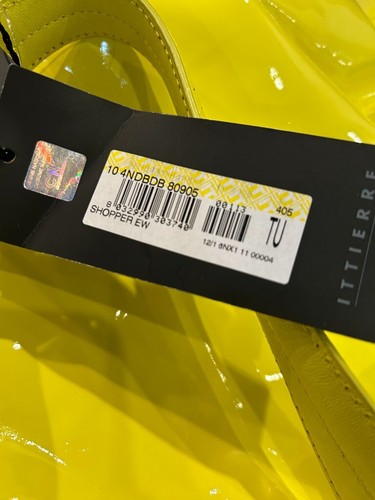 NWT C'N'C' COSTUME NATIONAL bright Yellow Shopper Tote Purse w/Shoulder Strap - Picture 9 of 9