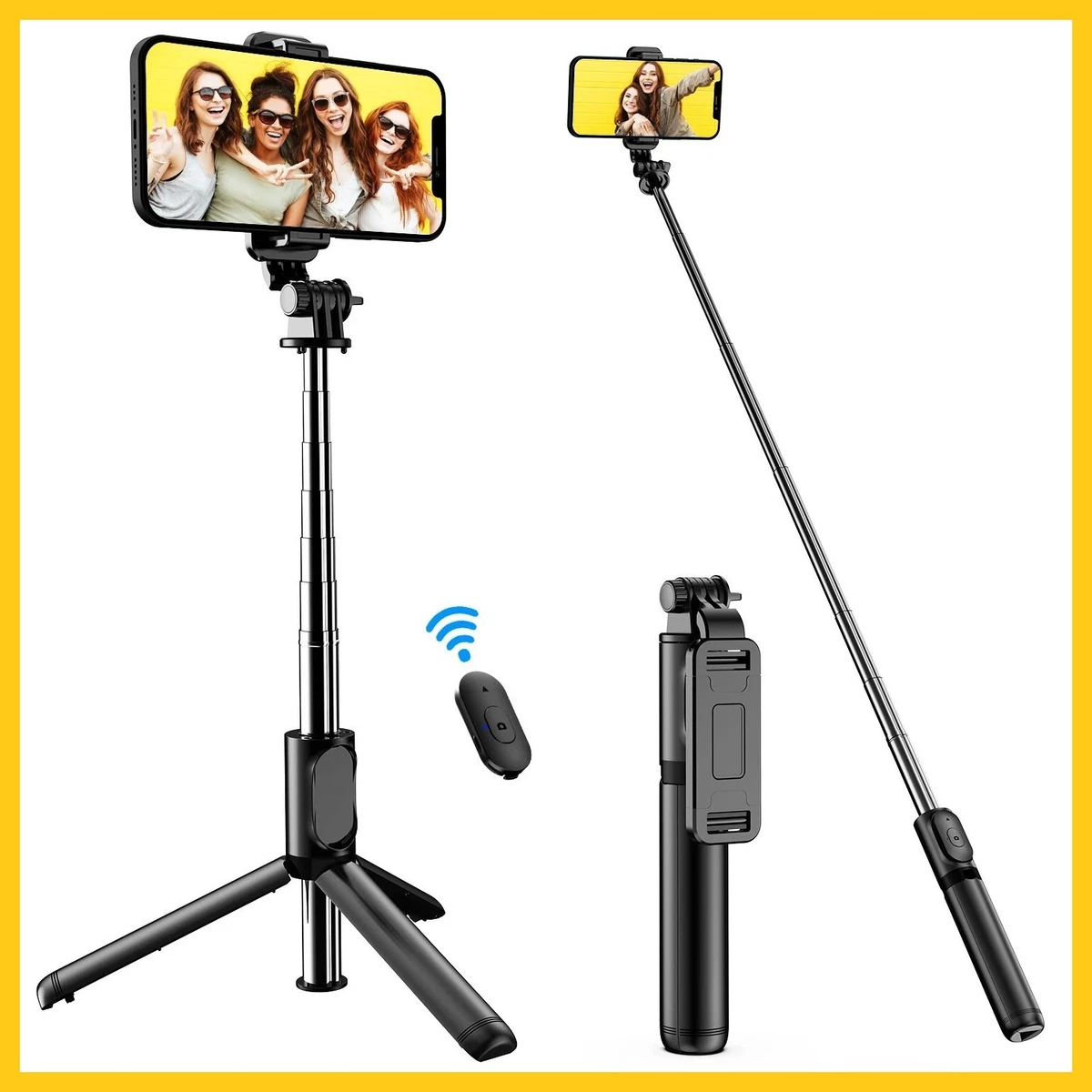 Treppiede Per Smartphone 210 Cm In Metallo Con Testa Sferica 360° – Supporto Regolabile Da 93 A 210 Cm
