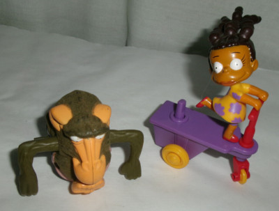 Burger King Rug Rats 1998 Scooter Susie & Monkey Mayhem wind-up figures