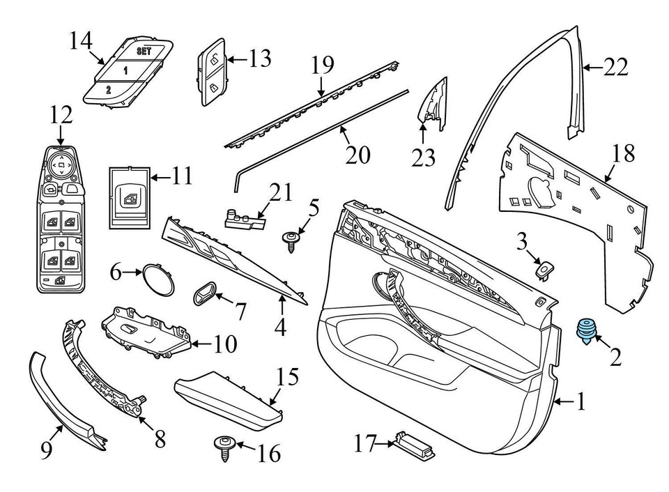 20192023 BMW X5 DOOR Panel CLIP SET (3) 7325082 eBay
