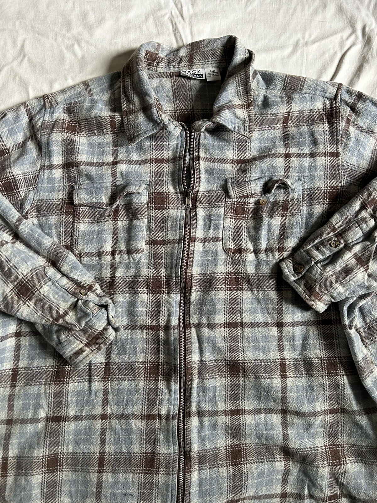 Basic Edition Plaid Zip Up Shacket Jacket Size S/M - image 2