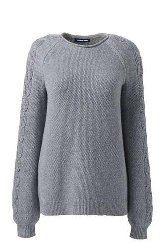 Vintage 80s90s Lands End Cotton V Neck Pullover Sweater Blue Men