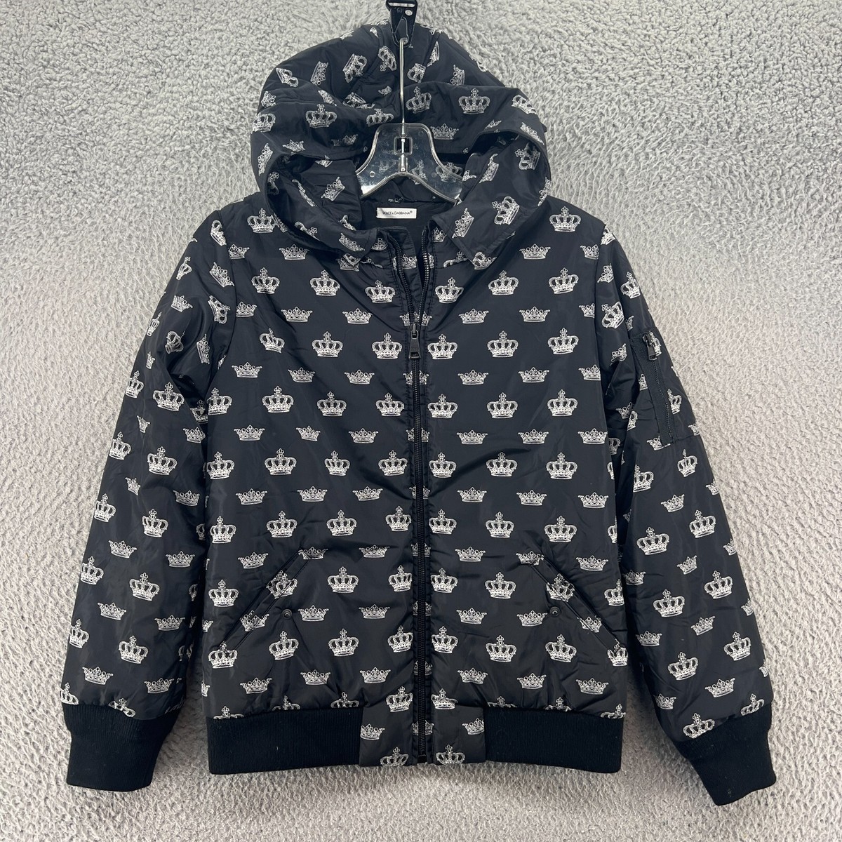 Dolce Gabbana Jacket Girls 9/10 Black White Full Zip Outdoor 