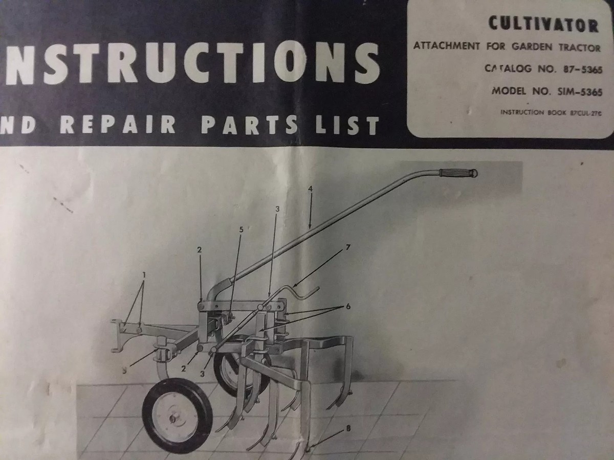 Montgomery Ward Walk Tractor Cultivator Implement Owners &amp; Parts 