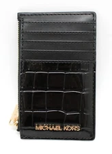 Michael Kors Jet Set Travel Medium Card Case/ ID Card Wallet In Black