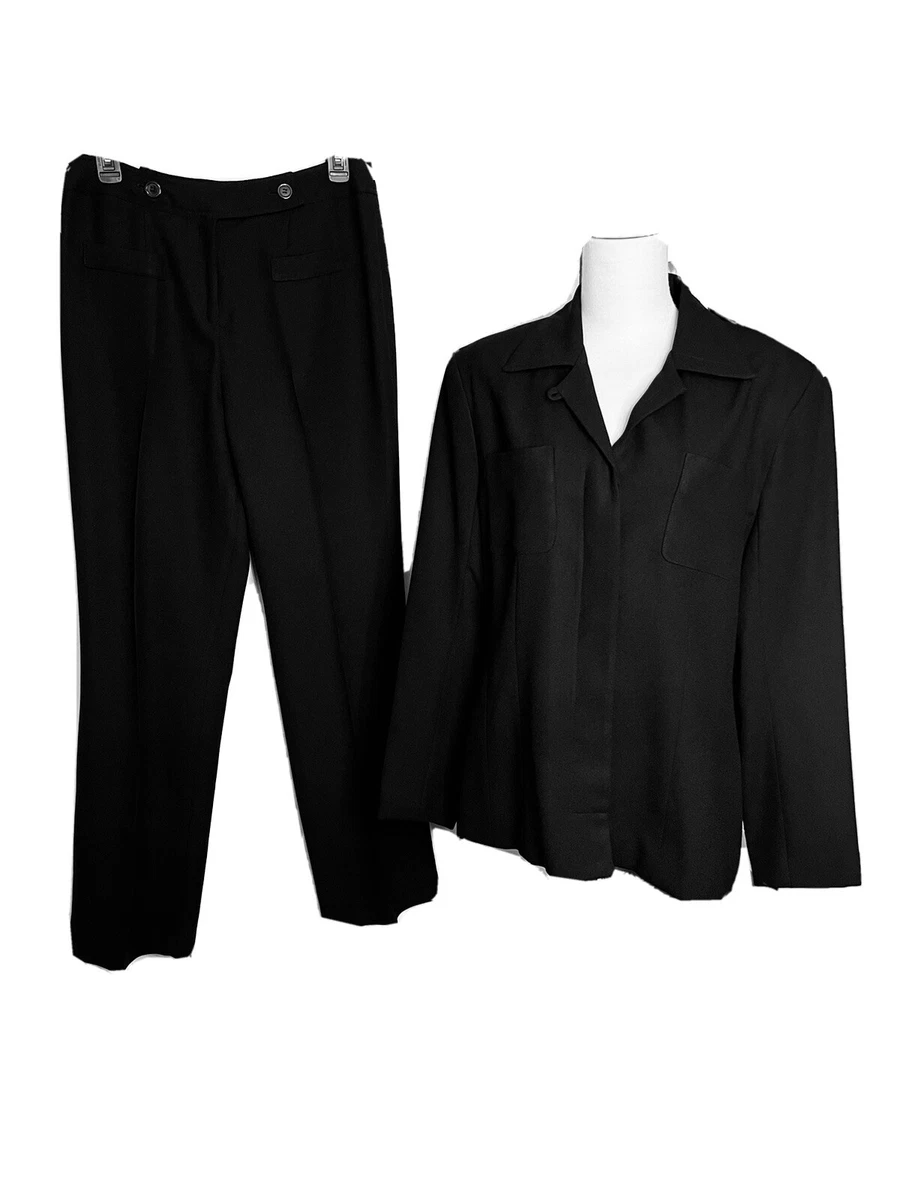 Vintage N.O.E. Brand Suit Pant 2 Pc Black Lord Taylor Long