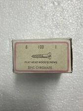 (Box of 100) #6 X 1" Flat Head Slotted Wood Screws Zinc Chromate