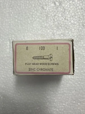 MAJESTIC SCREW BOLT CO. (Box of 100) #6 X 1" Flat Head Slotted Wood Screws Zinc Chromate