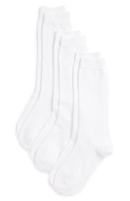 TUCKER  TATE 161839 Girl White Uniform 3-Pack Knee High Socks Shoe Size 9-2.5