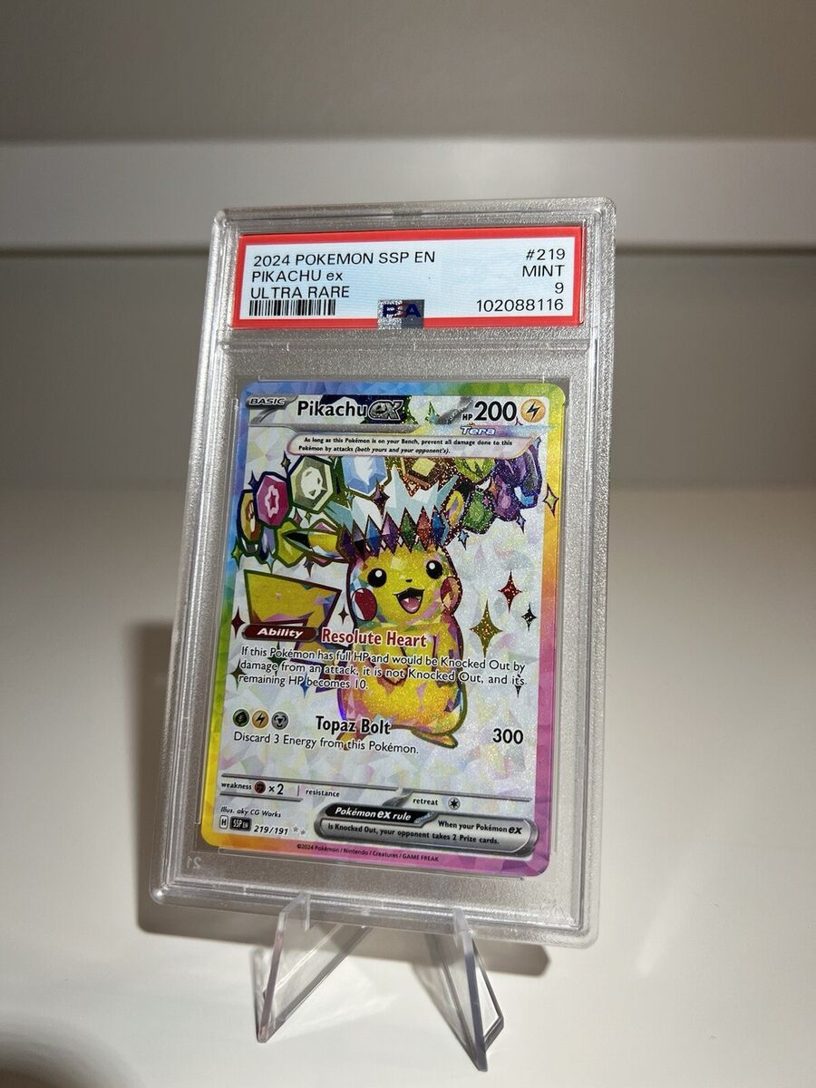 Pikachu ex 219/191 Sv08: Surging Sparks Holo ⚡️⚡️PSA 9 Pikachu ex 219/191 Sv08: Surging Sparks Holo ⚡️⚡️PSA 9