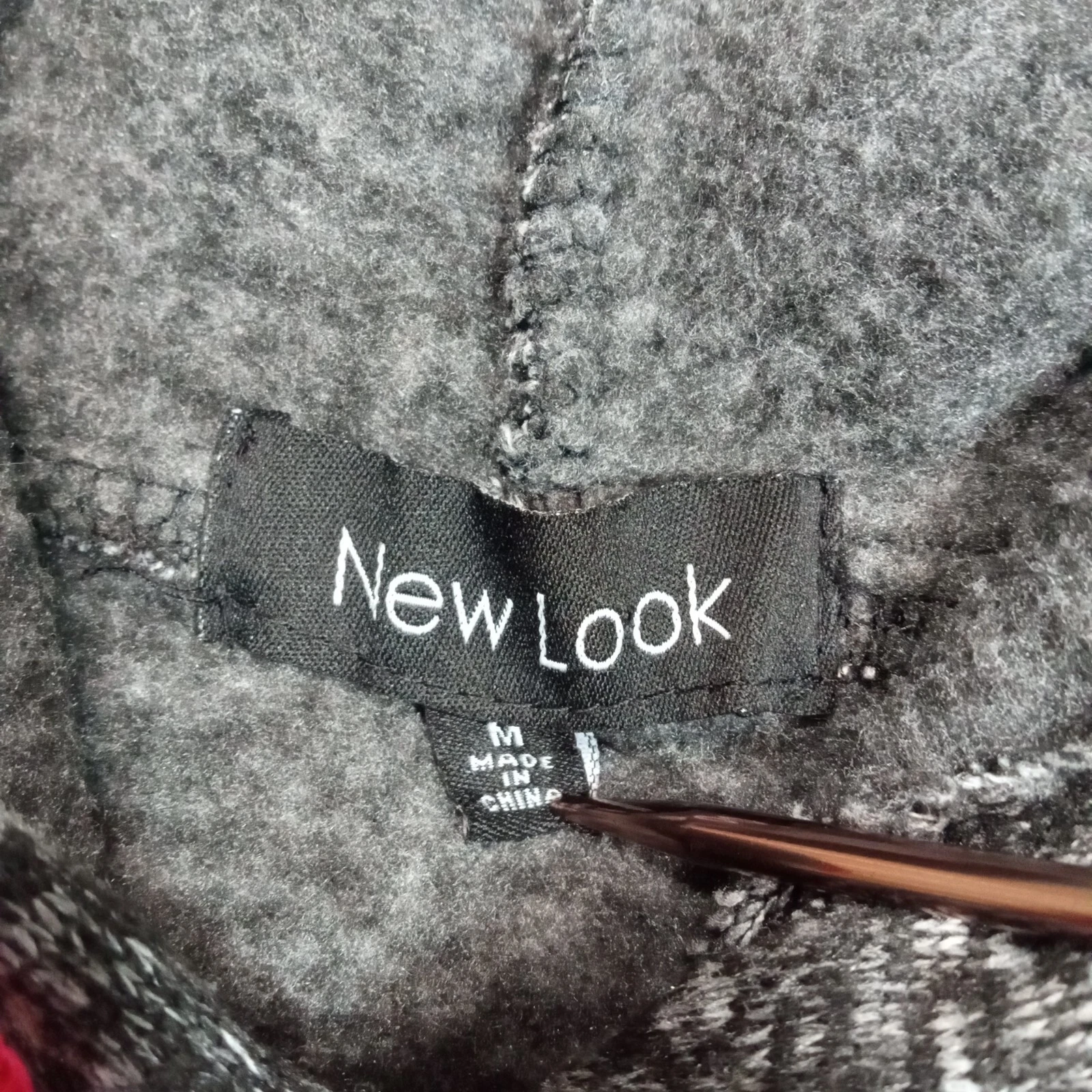 VETEMENTS New Look Womens Hoodie Sweatshirt Gray Pink M Legendary Marled Pockets