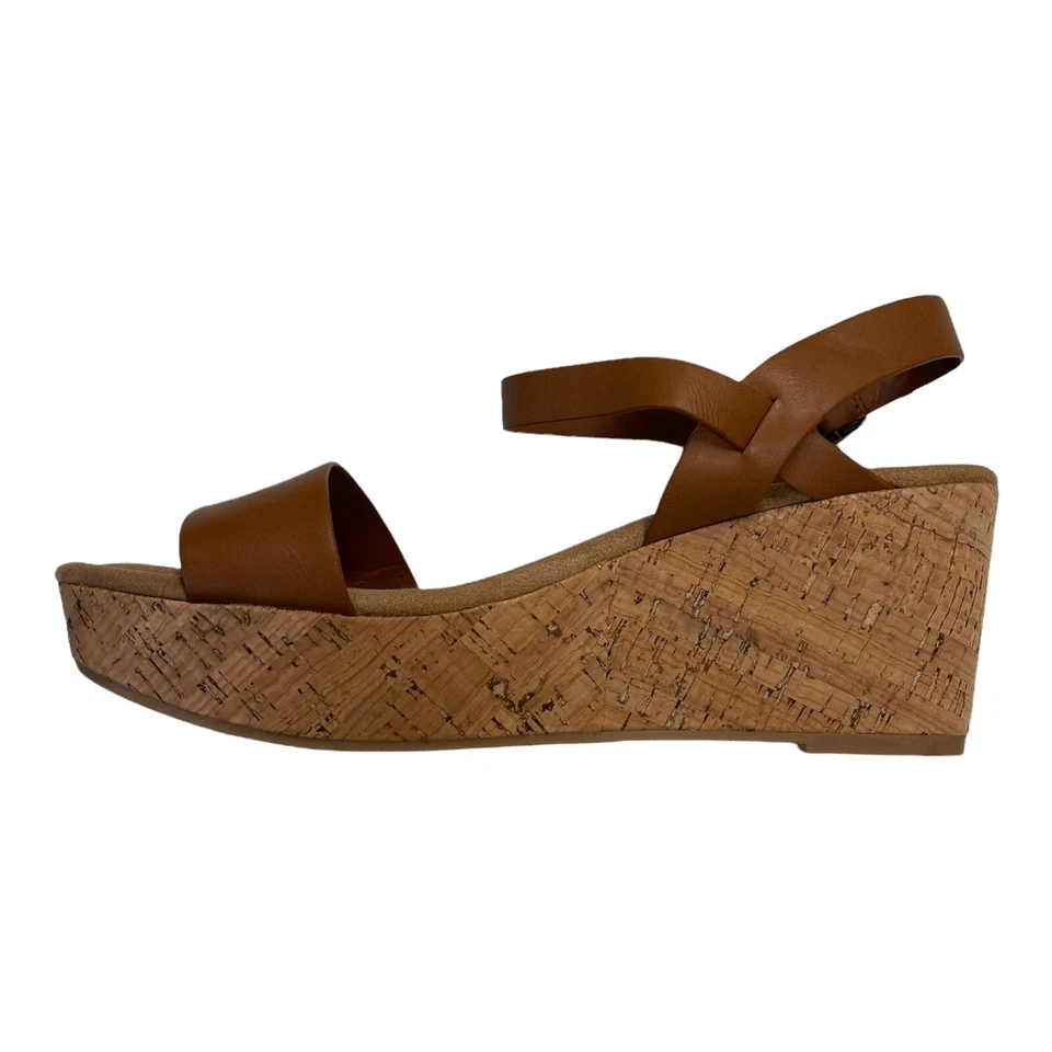 City Classified Brown Wedge Sandals Women 11 Ankle Strap Cork Buckle Open Toe - Image 2 of 4