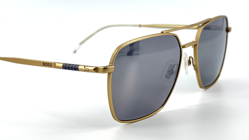 Hugo Boss 1414S Mens Metal Aviator Sunglass 0AOZ T4 Matte Gold 57-18 - Picture 6 of 7