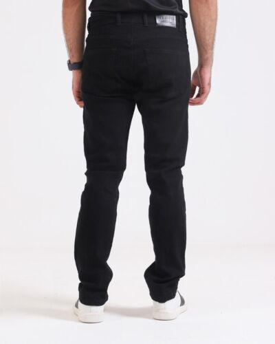 Mens Jeans Straight Leg Black Denim Regular Fit Leg Stretch Trousers Pants Sizes - Picture 21 of 32