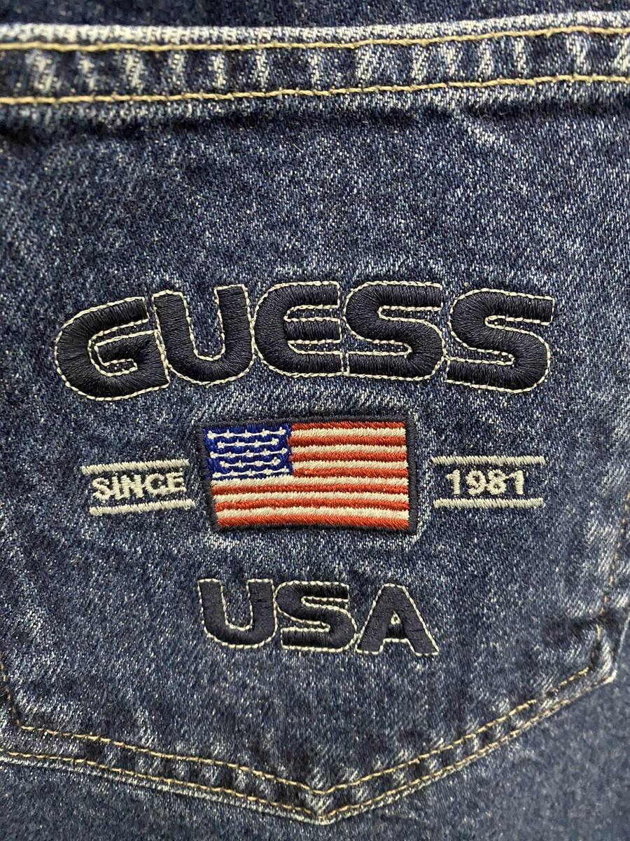 Vintage Guess Dark Blue Denim Jeans 90s Y2K Straight Leg Vintage Guess Dark Blue Denim Jeans 90s Y2K Straight Leg