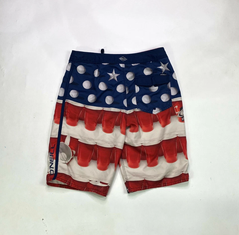 O'Neill 21" Beer Pong Flip Cup Mens Size 29 Board Shorts - Image 2 of 4