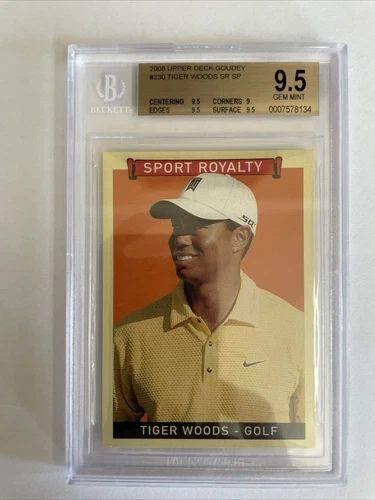 Tiger Woods 2008 Upper Deck Goudey Sport Royalty #330 SR SP BGS 9.5