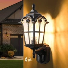 EDISHINE Outdoor Wall Lantern Light with Motion Sensor Dusk to Dawn Waterproof