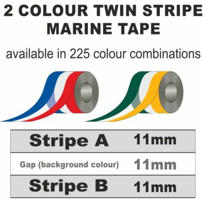 33mm breit 24m Rolle 2 Farben 2 Streifen Marine Klebeband Mehrfarbig StreifenA33Z33B33