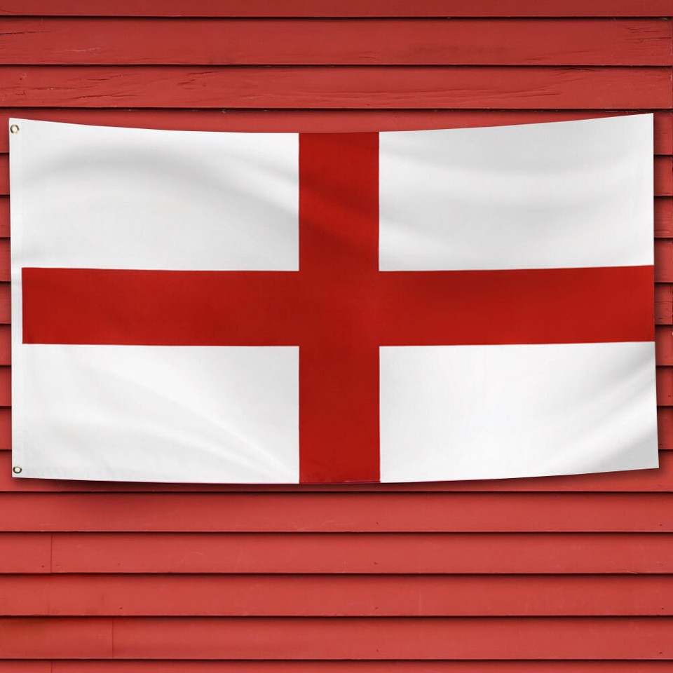 SHATCHI England Flaggen Set - 2 Stück St George Cross Auto Fahnen 30x46 Cm