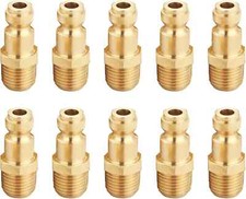 Air Hose Fittings Male Plug Kit 10 Piece Automotive Type C 1/4 In. NPT Soli