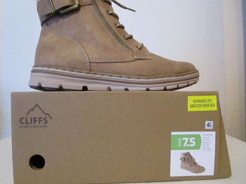 Cliffs by White Mountain Womens Kelsie Inside Zip Fashion Hiker Boot Natural 7.5 - 第 1/7 張圖片