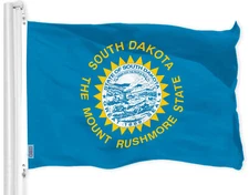G128 South Dakota State Flag 3x5 Ft Printed 150D Polyester - Indoor/Outdoor