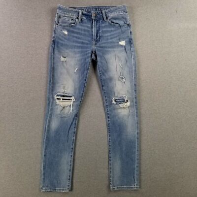 American Eagle 31x32 Slim Fit Jeans Next Level Airflex Stretch Light Wash Modern
