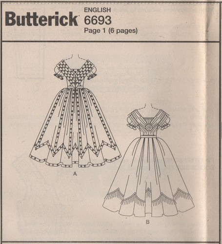 Butterick Sewing Pattern 6693 Dress Historical Costume Boned Long Sz 6 8 10 New - Picture 2 of 13