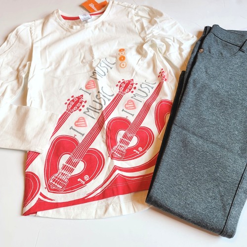 Gymboree sz 8 "Play by Heart" I Love Music Guitar Tee Gray Ponte Pants Set NWT - Picture 2 of 5