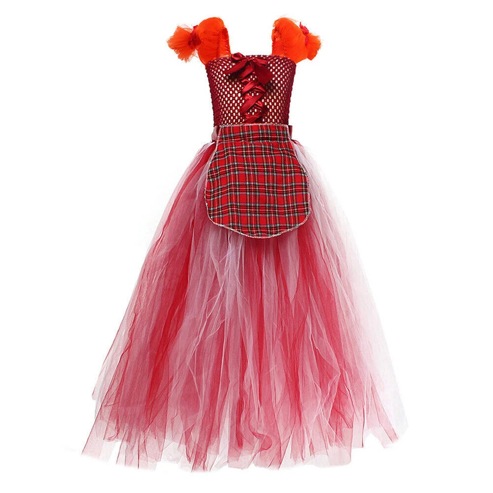 Niños Hocus Pocus Mary Sanderson Vestido de Malla Niñas Conjunto Capa Varita Mágica Foto 4 de 4