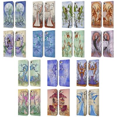 AMY BROWN ELEMENTAL FAIRIES LEATHER BOOK WALLET CASE FOR APPLE iPOD TOUCH MP3