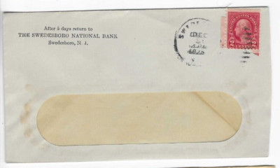 新品未開封 NEIGHBORHOOD LOGO DOCUMENT CASE 1925-POSTAL HISTORY COVER-SWEDESBORO NATIONAL BANK