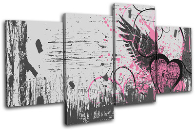 Abstract Grunge Vector Love MULTI Leinwand Wand Kunst Bild drucken