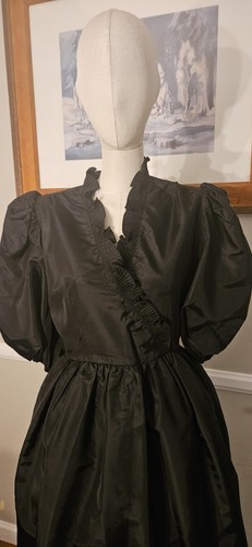 Vintage 1970s Black Maxi Dress With Accordian Pleating By Edith Flagg As... - Picture 5 of 7