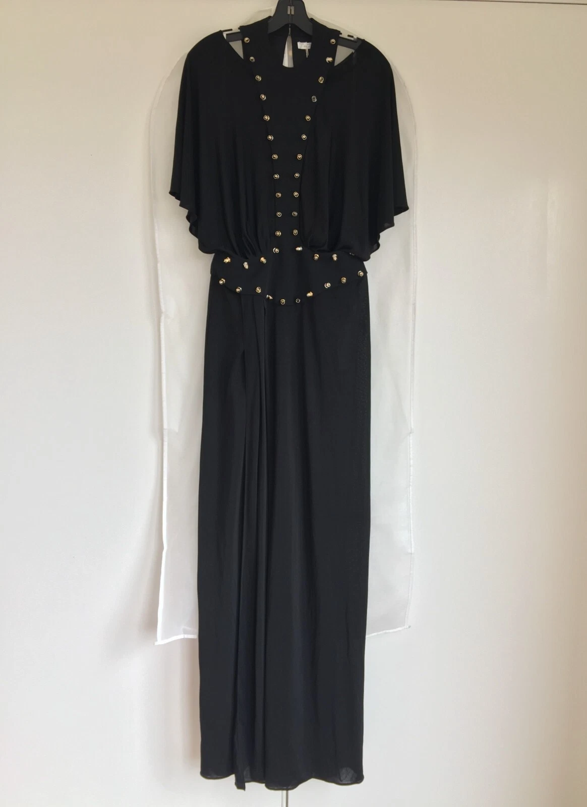 Abito impreziosito con borchie in metallo nuovo con etichette Versace Collection 6 Stati Uniti 42IT nero prezzo al dettaglio al dettaglio: $1295