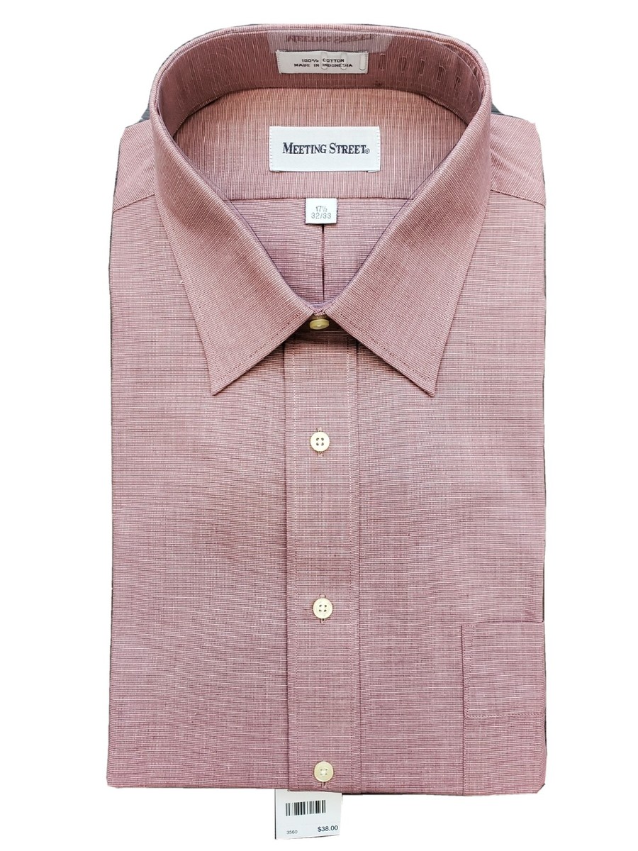 meeting street dress shirts Vintage Meeting Street Shirt Adult Men 15.5 32/33 Button-Down Green Long Sleeve Solid Cotton Blend Dress Shirt Mens