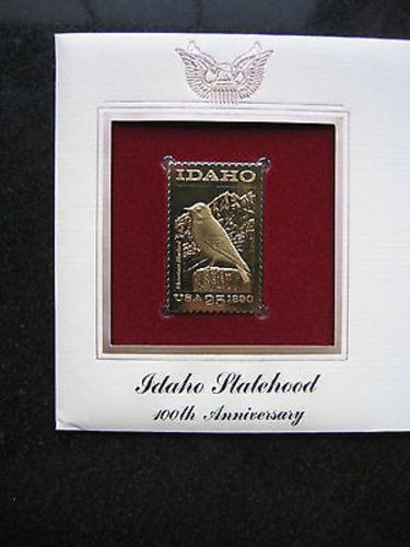 1990 Idaho Statehood Gold Stamp replica FDI FDC Golden Cover - Picture 1 of 3