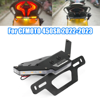 Rear Tail Tidy License Plate Holder LED Signal Light For CFMOTO 450SR 2022-2023