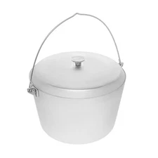 CAMP CAST ALUMINUM OUTDOOR COOKING POT PAN WOK CAULDRON KETTLE W LID 9L 305 oz