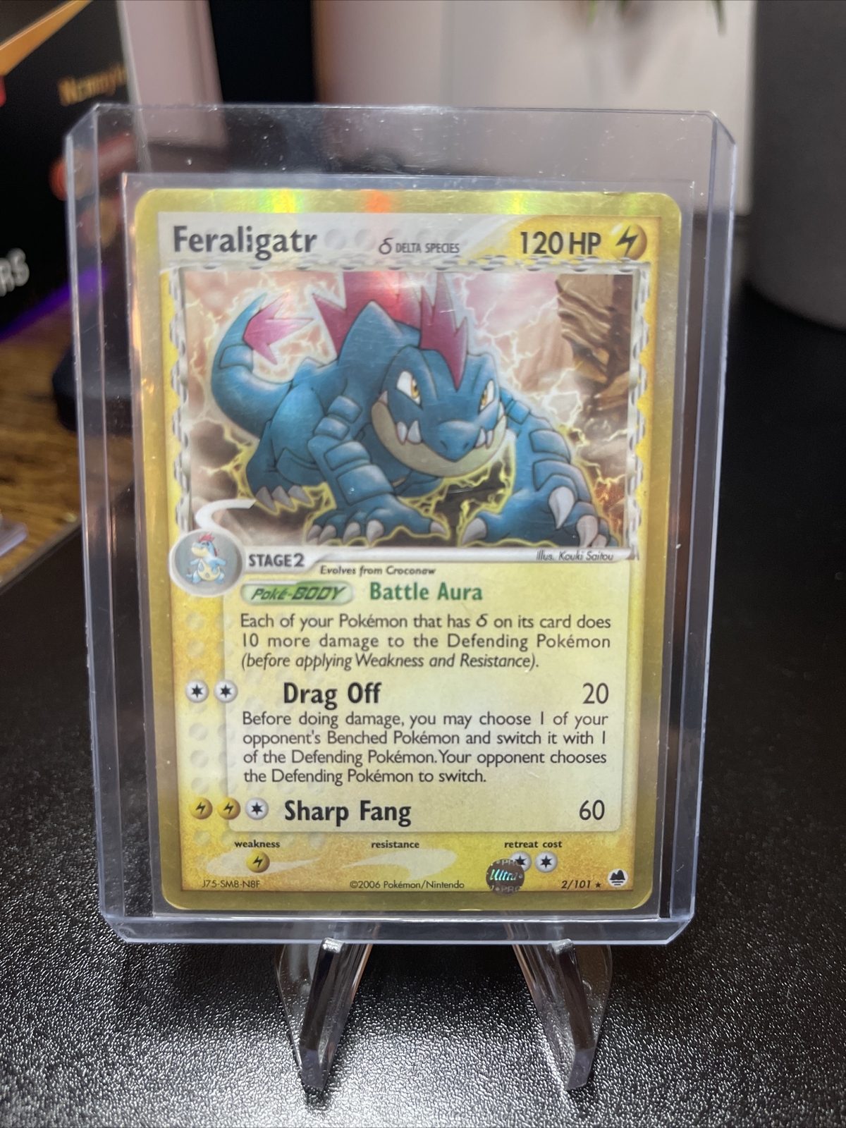 Pokémon TCG Feraligatr  EX Delta Species Dragon Frontiers 2/101 Reverse Holo