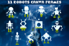 Robots Canva Frames Drag & Drop CANVA Frame Template